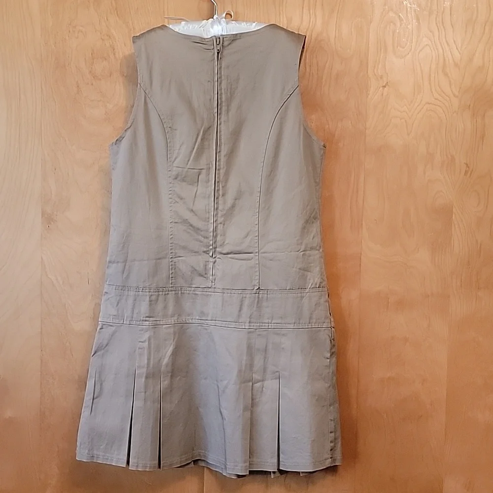 The Children's Place Khaki Sleveless Pleated Dress